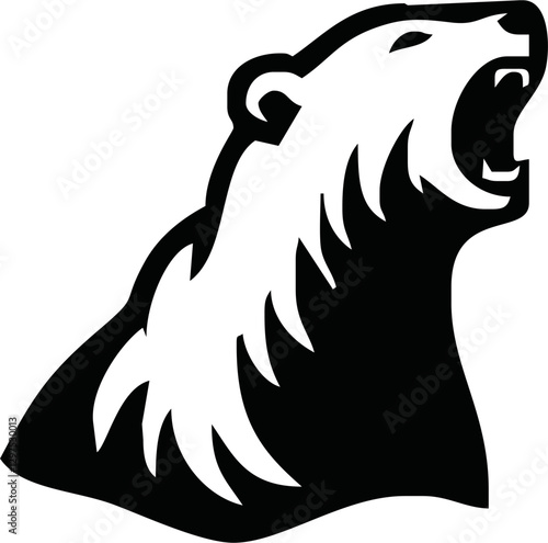 angry head polar bear vector ilustration for macsot, logo