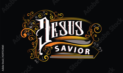 JESUS SAVIOR lettering custom style design