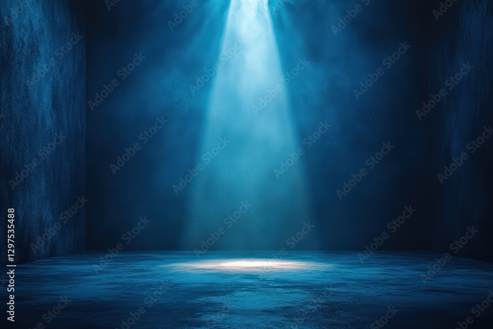 Spotlight Beam on Dark Background for Chiaroscuro Mood Lighting Spotlight Beam on Dark Background for Chiaroscuro Mood Lighting