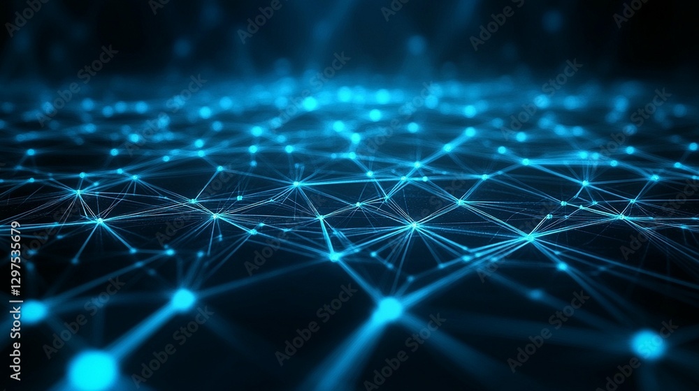 Abstract blue glowing network connection. (1) Abstract blue glowing network connection. (1)