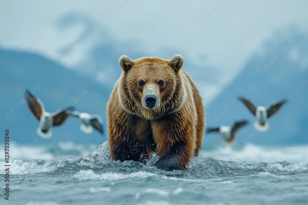 Obraz premium Brown Bear in the Wilds of Alaska.