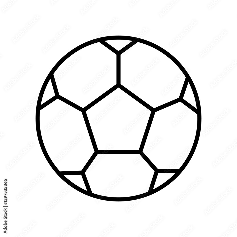 Obraz premium Simple Outline of a Soccer Ball on a White Background