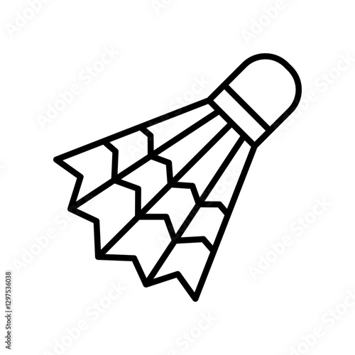 Outline Simple Illustration of a Badminton Shuttlecock for Sports Design