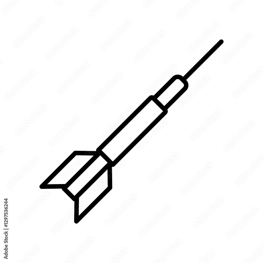 Darts icon outline design vector illustration on a white background