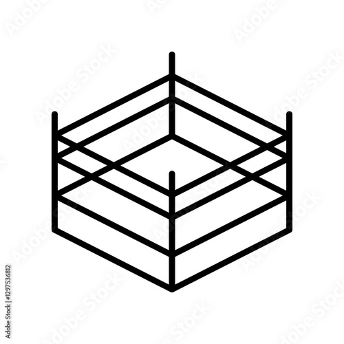 Minimalist Icon Representation of a Boxing or Wrestling Ring