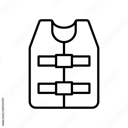 Minimalistic Outline Illustration of Life Jacket for Water Safety