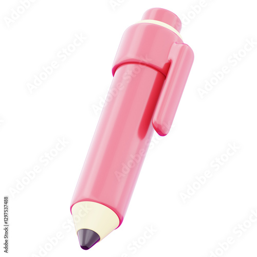 Pen for writing school and office stationery icon illustration. Concept of pen for education and learning 3d render illustration image