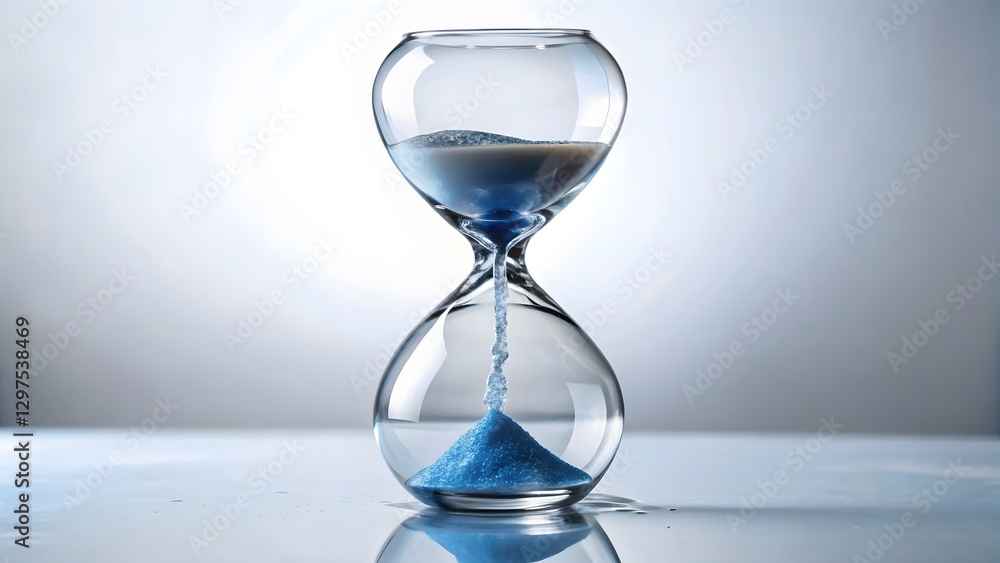 Hourglass with Blue Sand