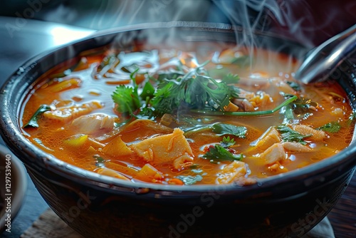 Ultra Hd Picture of Tom Yum Kung, Thai Food on White Background