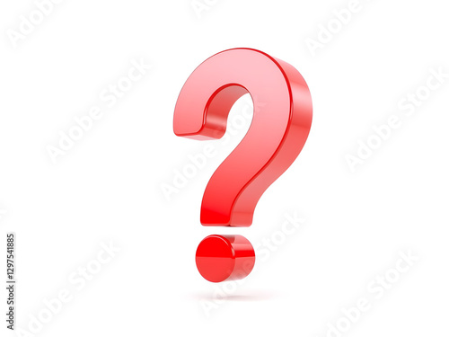 red question mark 3d icon symbol isolated on white background