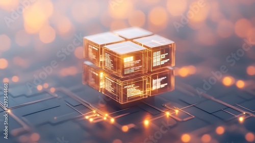 Innovative technology showcase digital environment 3d graphics modern aesthetics futuristic perspective