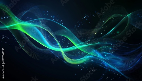 Wallpaper Mural Abstract glowing lines, dark background, swirling, digital art Torontodigital.ca