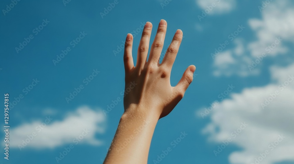Isolated hand reaching for the sky, symbolic of hope and freedom generative ai Isolated hand reaching for the sky, symbolic of hope and freedom generative ai