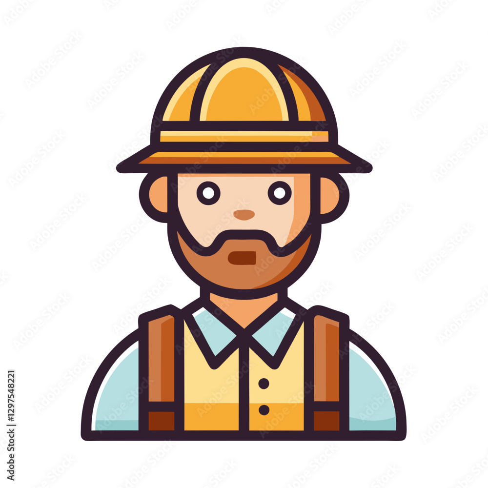 Bearded Construction Worker Vector Illustration, A vector illustration of a bearded construction worker wearing a helmet and safety vest, ideal for construction and labor visuals.
Bearded Construction Worker Vector Illustration, A vector illustration of a bearded construction worker wearing a helmet and safety vest, ideal for construction and labor visuals.