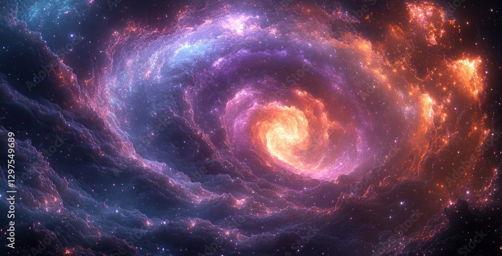 Neon Cosmic Portal Light Effects in Dark Space with Swirling Motion and Star Illuminations Neon Cosmic Portal Light Effects in Dark Space with Swirling Motion and Star Illuminations