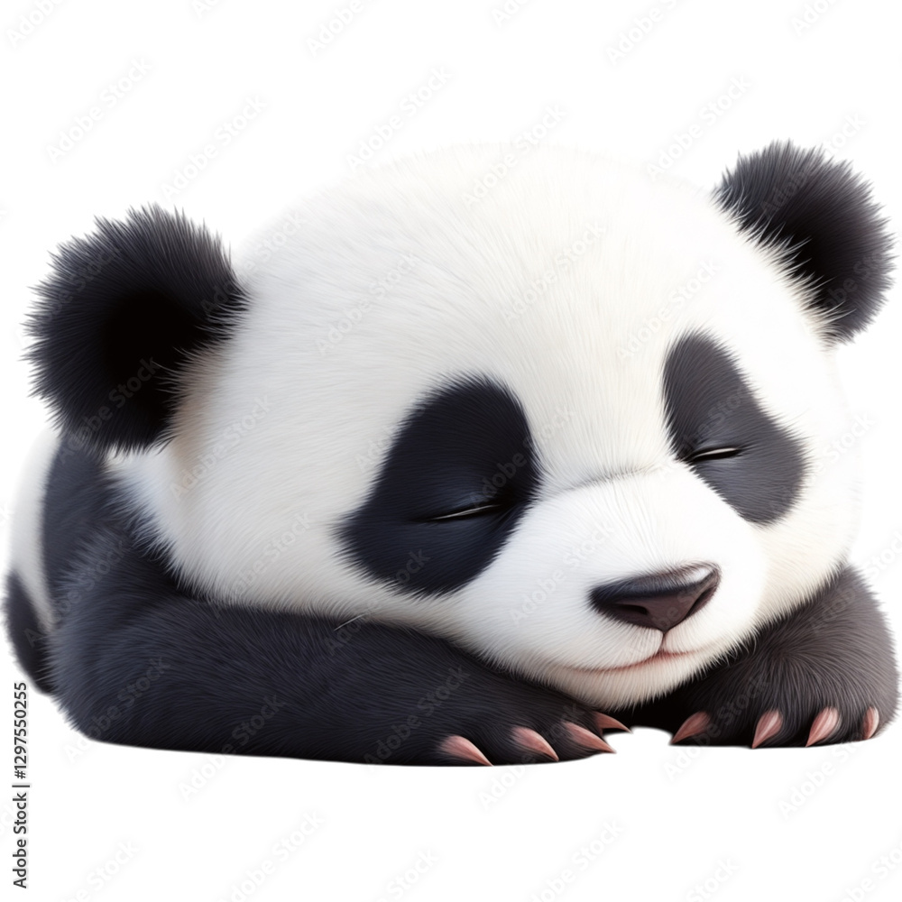 Naklejka premium Sleeping Panda Bear Cub