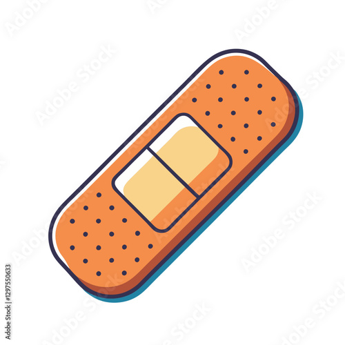 Vector illustration of a bandage, Vector design of a simple orange bandage, commonly used for first aid and medical purposes.
