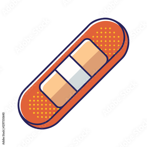 Vector illustration of a bandage, Vector design of a simple orange bandage, commonly used for first aid and medical purposes.
