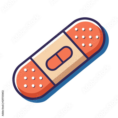 Vector illustration of a bandage, Vector design of a simple orange bandage, commonly used for first aid and medical purposes.
