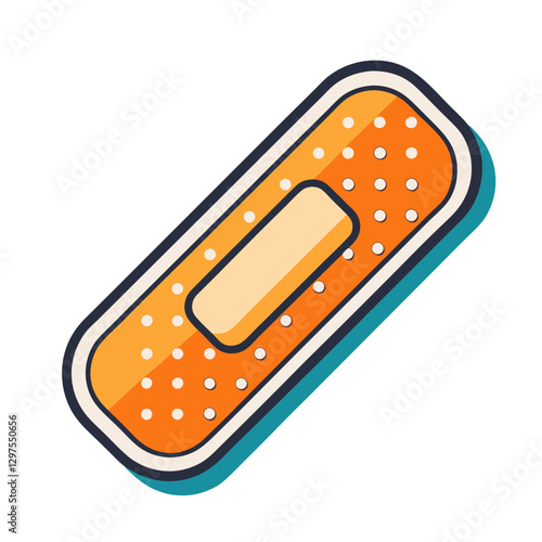 Vector illustration of a bandage, Vector design of a simple orange bandage, commonly used for first aid and medical purposes.
