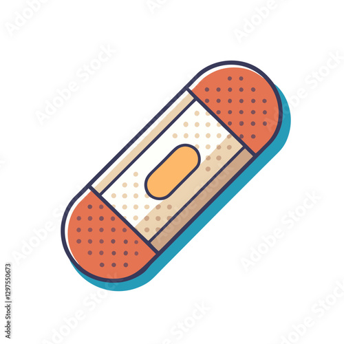 Vector illustration of a bandage, Vector design of a simple orange bandage, commonly used for first aid and medical purposes.
