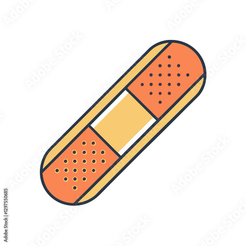 Vector illustration of a bandage, Vector design of a simple orange bandage, commonly used for first aid and medical purposes.
