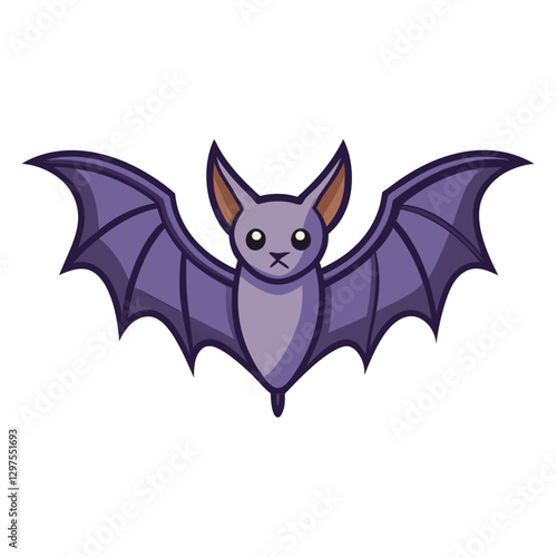 Cartoon bat vector illustration, A cute and colorful vector illustration of a cartoon bat, ideal for Halloween, animals, or spooky themes.
