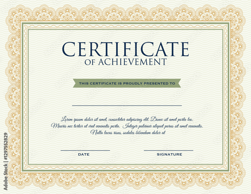 Award certificate design template for recognition
