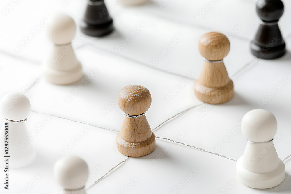 Obraz premium Strategic game moves chessboard image indoor aerial view critical thinking and strategy concept