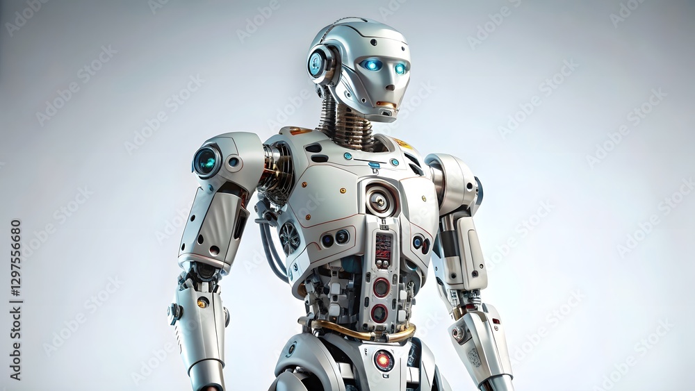 Humanoid Robot, Artificial Intelligence, Futuristic Android Humanoid Robot, Artificial Intelligence, Futuristic Android