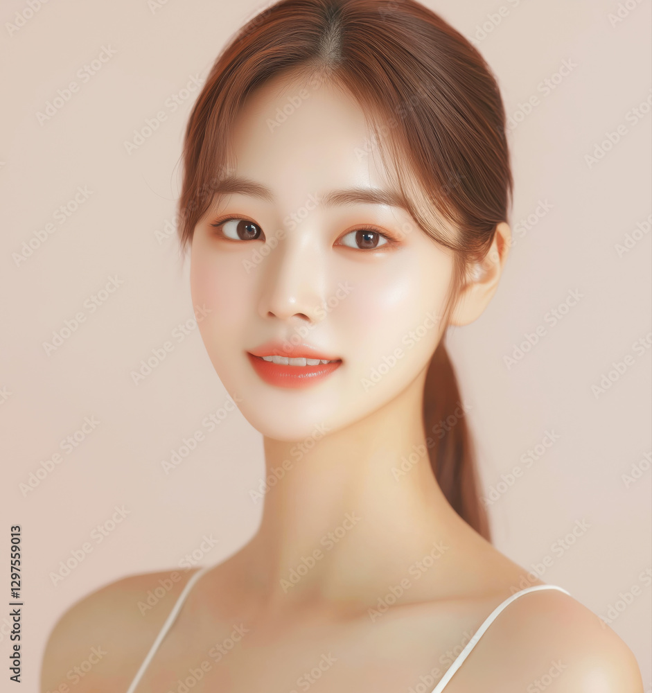 결점 없는 피부를 가진 젊은 여성의 클로즈업 뷰티 초상화
결점 없는 피부를 가진 젊은 여성의 클로즈업 뷰티 초상화
