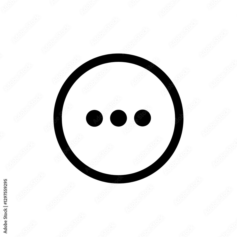 Fototapeta premium Dot pending icon in black, outline style and white background