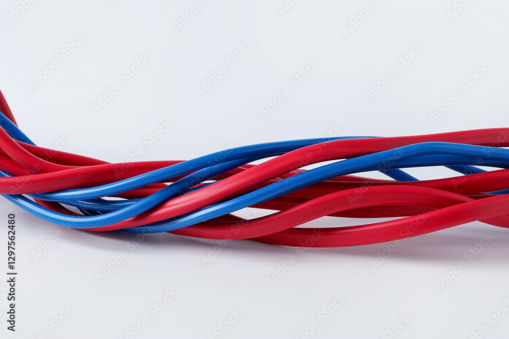 Many colorful electrical wires isolated on white Many colorful electrical wires isolated on white