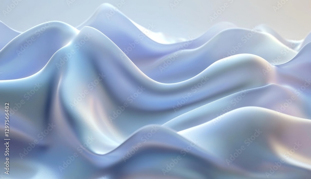 Fototapeta premium Abstract 3D Render of Flowing Light Gray Fabric
