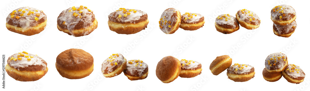 Pączek z lukrem, tłusty czwartek, donut bez tła Pączek z lukrem, tłusty czwartek, donut bez tła