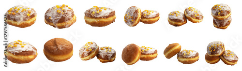 Pączek z lukrem, tłusty czwartek, donut bez tła