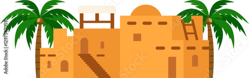 Arabic Building Illustration