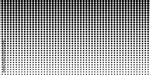Halftone gradient. Dotted gradient, smooth dots spraying and halftones dot background seamless horizontal geometric pattern