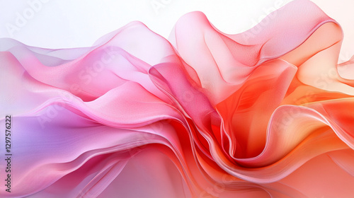 A pink and orange fabric with a wave pattern