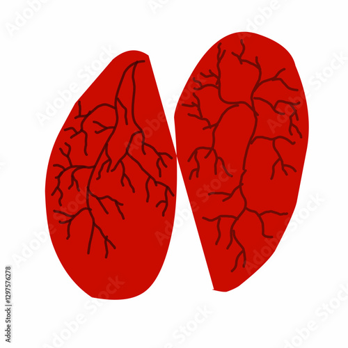 red heart with blood cells