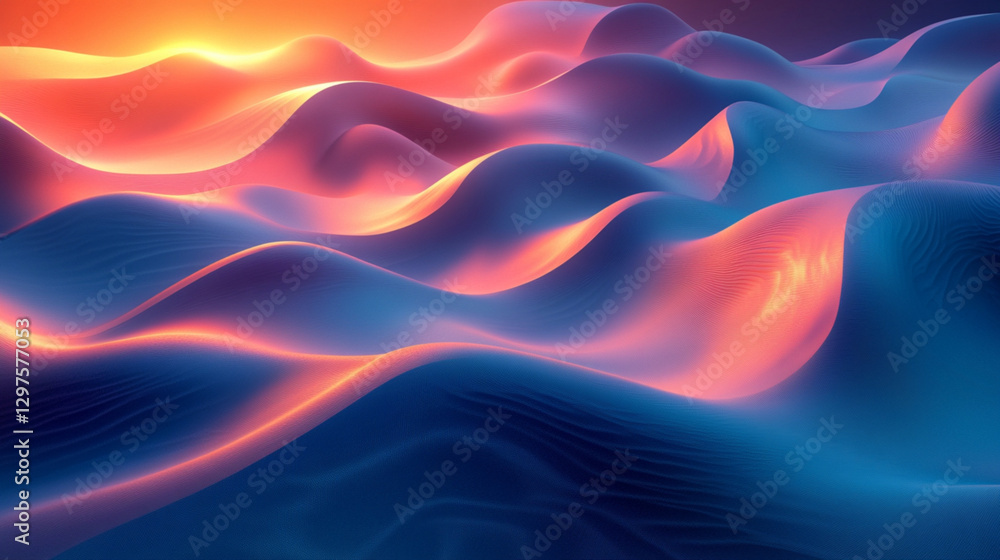 Fototapeta premium A blue and orange ocean with waves