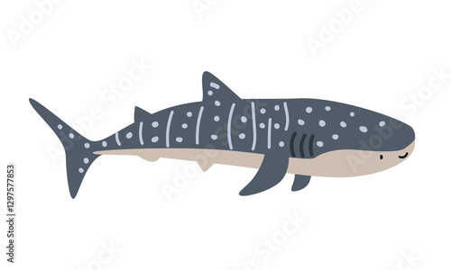 Obraz na plátně Whale shark cartoon clipart