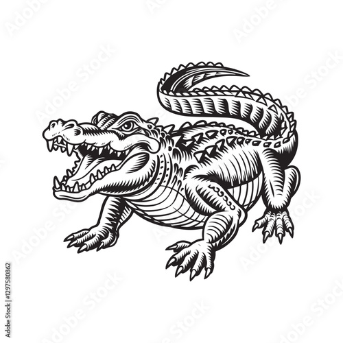 Crocodile Illustration for silhouette Vector arts