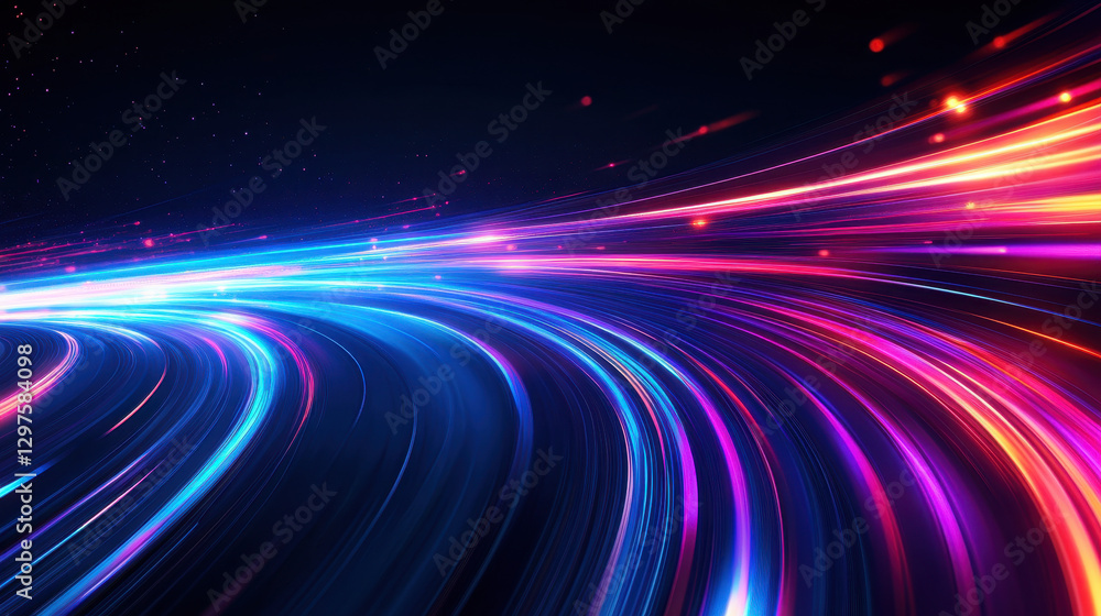 Abstract background with colorful light streaks on a dark backdrop Abstract background with colorful light streaks on a dark backdrop