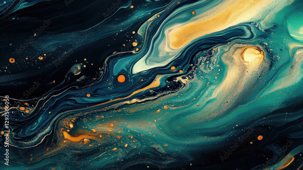 The abstract background is rendered with green and yellow ink The abstract background is rendered with green and yellow ink