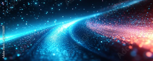 conceptual design of a futuristic DNA strand glowing in vibrant blue and teal, symbolizing medical advancement, Generative AI