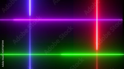 Wallpaper Mural Abstract background with lines. Bright neon line animation neon line glowing light futuristic trendy neon light line technology motion animation . Torontodigital.ca