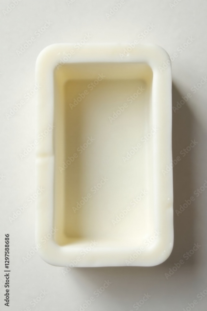 Empty off-white rectangular container on a light background Empty off-white rectangular container on a light background
