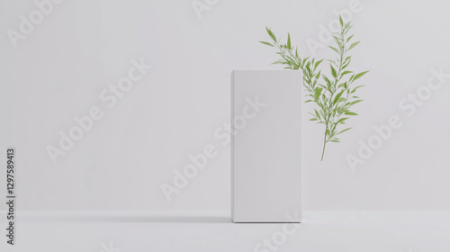 White Box Mockup with Green...