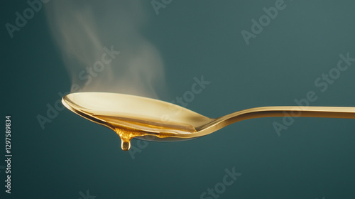 Golden Spoon Dripping Honey...